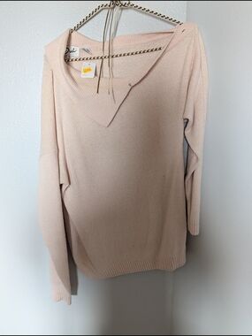 Duet Light Pink Lightweight Angora Knit Sweater